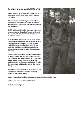 A preview of a PDF biography for Howes, Walter John